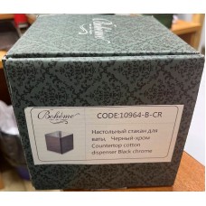 Диспенсер для ватных дисков Boheme 10964-B-CR Черный Хром