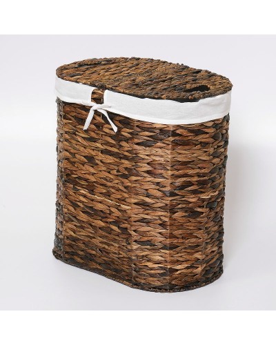 Корзина для белья WasserKRAFT Dill WB-611-L с крышкой Темно-коричневая
