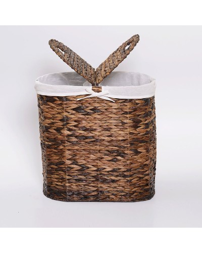 Корзина для белья WasserKRAFT Dill WB-611-L с крышкой Темно-коричневая