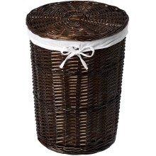 Корзина для белья WasserKRAFT Elbе WB-740-L с крышкой Темно-коричневая
