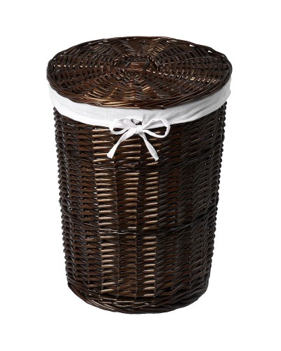 Корзина для белья WasserKRAFT Elbе WB-740-L с крышкой Темно-коричневая