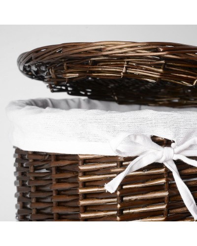 Корзина для белья WasserKRAFT Elbе WB-740-L с крышкой Темно-коричневая