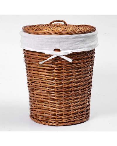 Корзина для белья WasserKRAFT Leine WB-350-L с крышкой Светло-коричневая