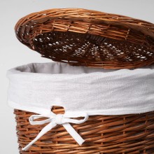 Корзина для белья WasserKRAFT Leine WB-350-L с крышкой Светло-коричневая