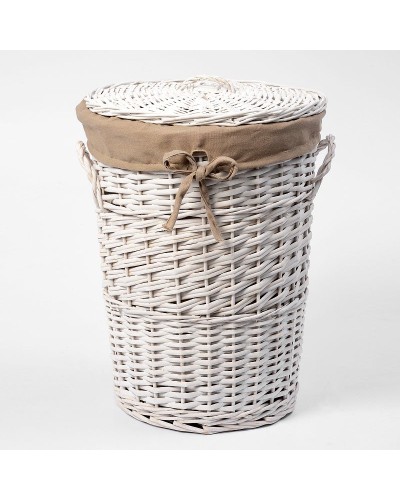 Корзина для белья WasserKRAFT Aller WB-106-S с крышкой Белая