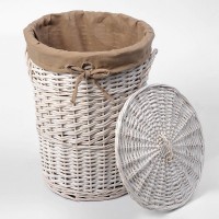 Корзина для белья WasserKRAFT Aller WB-106-S с крышкой Белая