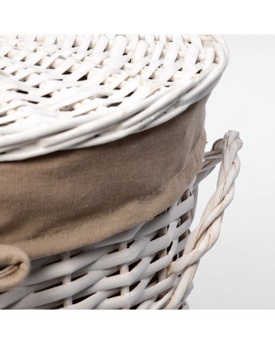 Корзина для белья WasserKRAFT Aller WB-106-S с крышкой Белая