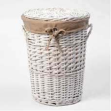 Корзина для белья WasserKRAFT Aller WB-106-M с крышкой Белая