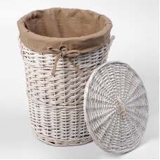 Корзина для белья WasserKRAFT Aller WB-106-L с крышкой Белая