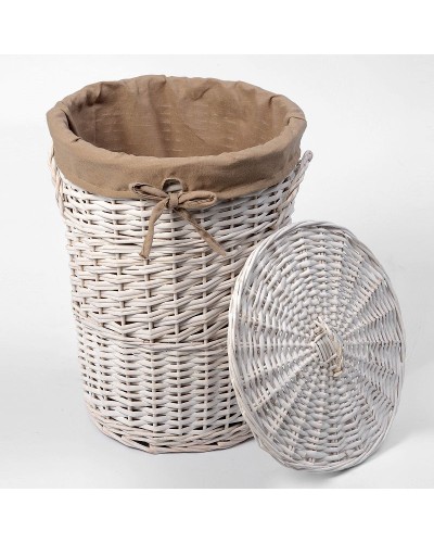 Корзина для белья WasserKRAFT Aller WB-106-L с крышкой Белая