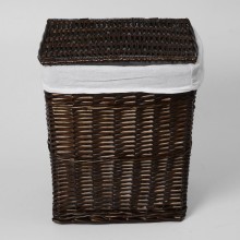 Корзина для белья WasserKRAFT Isar WB-130-L с крышкой Темно-коричневая