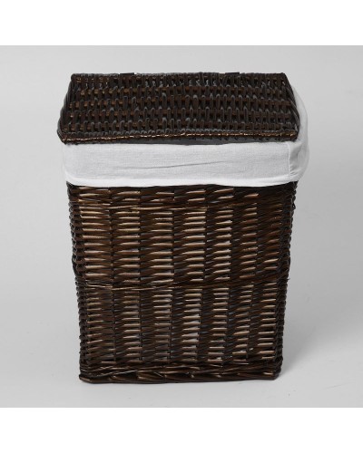 Корзина для белья WasserKRAFT Isar WB-130-L с крышкой Темно-коричневая