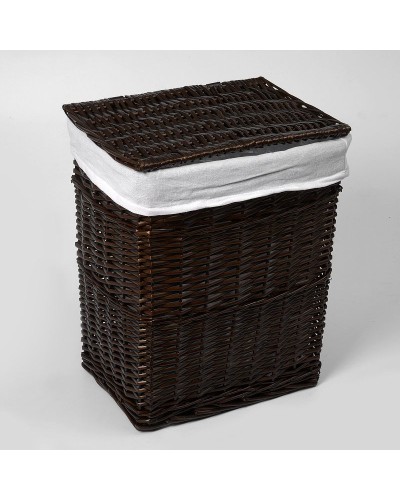 Корзина для белья WasserKRAFT Isar WB-130-L с крышкой Темно-коричневая