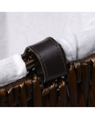 Корзина для белья WasserKRAFT Isar WB-130-L с крышкой Темно-коричневая