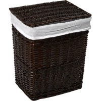 Корзина для белья WasserKRAFT Isar WB-130-M с крышкой Темно-коричневая