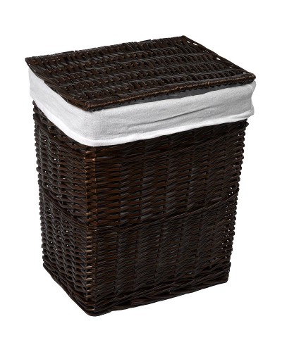 Корзина для белья WasserKRAFT Isar WB-130-M с крышкой Темно-коричневая