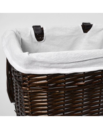 Корзина для белья WasserKRAFT Isar WB-130-M с крышкой Темно-коричневая