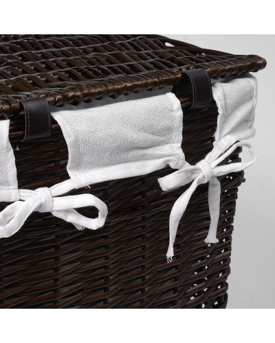 Корзина для белья WasserKRAFT Isar WB-130-M с крышкой Темно-коричневая