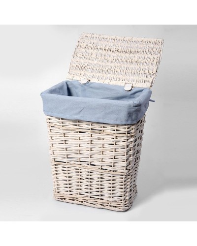 Корзина для белья WasserKRAFT Lippe WB-450-S с крышкой Белая