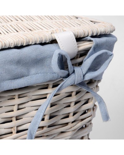 Корзина для белья WasserKRAFT Lippe WB-450-S с крышкой Белая