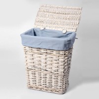 Корзина для белья WasserKRAFT Lippe WB-450-M с крышкой Белая