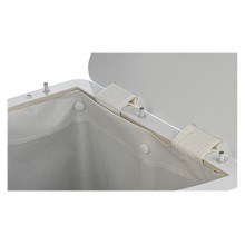 Корзина для белья угловая Geralis RWH-U Ромб белая, кант хром