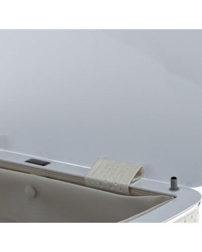 Корзина для белья Geralis PWH-O PUNTO белая, кант хром, полукруглая