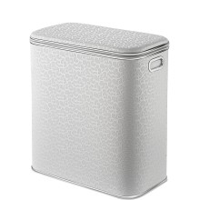 Корзина для белья Geralis FWH-М FLOWER белая, кант хром малая