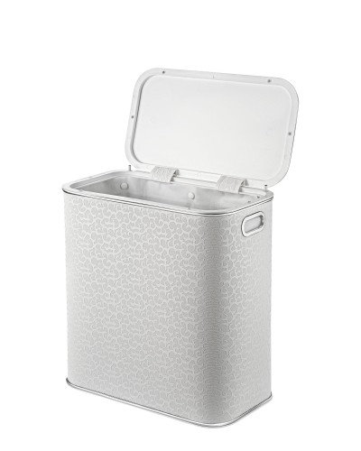 Корзина для белья Geralis FWH-М FLOWER белая, кант хром малая