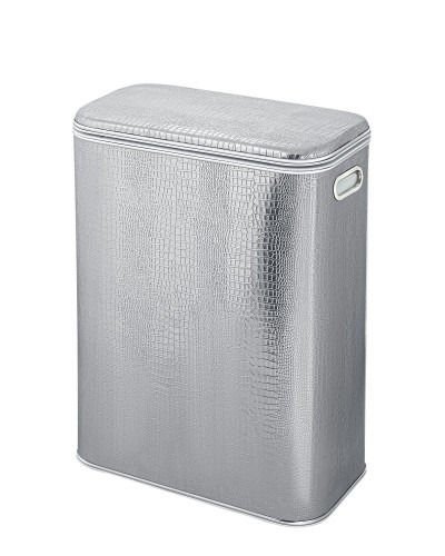 Корзина для белья Geralis KHH-B CROCO серебро, кант хром, стандартная