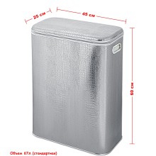 Корзина для белья Geralis KHH-B CROCO серебро, кант хром, стандартная