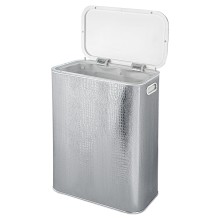 Корзина для белья Geralis KHH-B CROCO серебро, кант хром, стандартная