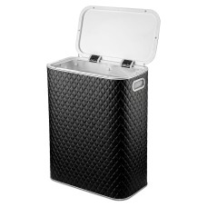 Корзина для белья Geralis CBH-B Ромб темная, кант хром, стандартная