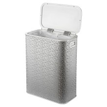 Корзина для белья Geralis FHH-B FLOWER серебро, кант хром, стандартная