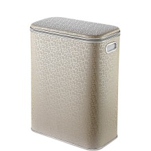 Корзина для белья Geralis FLH-B FLOWER бежевая, кант хром, стандартная
