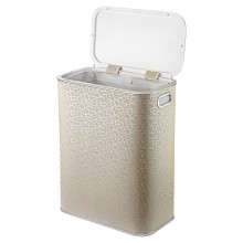 Корзина для белья Geralis FLH-B FLOWER бежевая, кант хром, стандартная