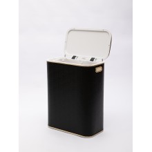 Корзина для белья Geralis KHBG-B черная, кант золото, стандартная