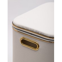 Корзина для белья Geralis KHWG-B белая, кант золото, стандартная