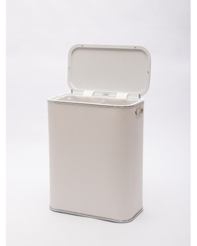 Корзина для белья Geralis KHWH-B белая, кант хром, стандартная