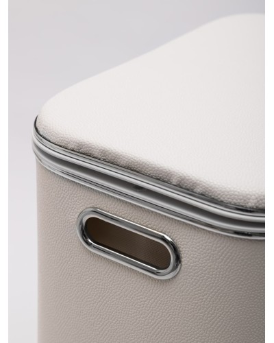 Корзина для белья Geralis KHWH-B белая, кант хром, стандартная