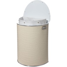 Корзина для белья Geralis KLH-O CROCO бежевая, кант хром, полукруглая