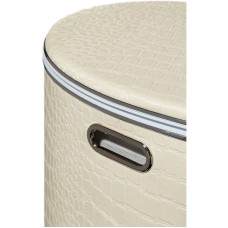 Корзина для белья Geralis KLH-O CROCO бежевая, кант хром, полукруглая