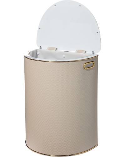 Корзина для белья Geralis NCLG-O Ромб бежевый, кант золото, полукруглая