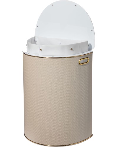Корзина для белья Geralis NCLG-O Ромб бежевый, кант золото, полукруглая