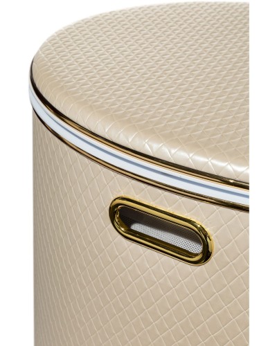 Корзина для белья Geralis NCLG-O Ромб бежевый, кант золото, полукруглая