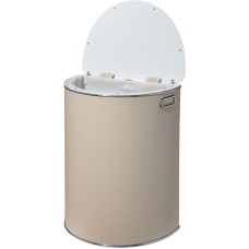 Корзина для белья Geralis NCLH-O Ромб бежевый, кант хром, полукруглая