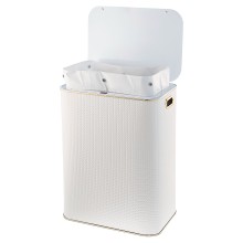 Корзина для белья Geralis NRWG-S ромб белая, кант золото, большая