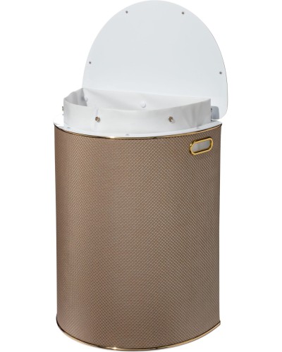 Корзина для белья Geralis RBG-O Ромб темная, кант золото, полукруглая
