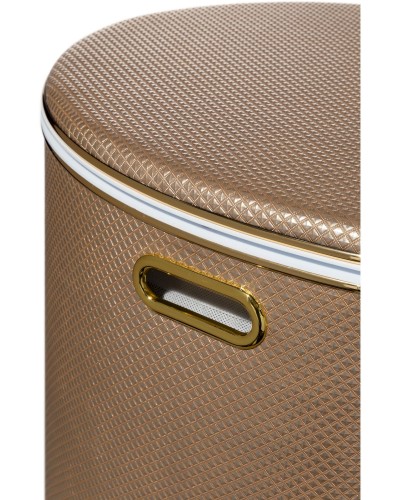 Корзина для белья Geralis RBG-O Ромб темная, кант золото, полукруглая