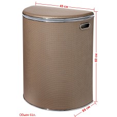 Корзина для белья Geralis RBH-O Ромб темная, кант хром, полукруглая